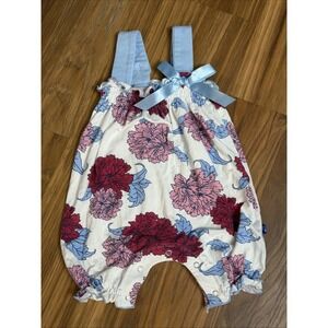 Kickee Pants Baby Girls 6-12 Months Bamboo Floral Romper Peony